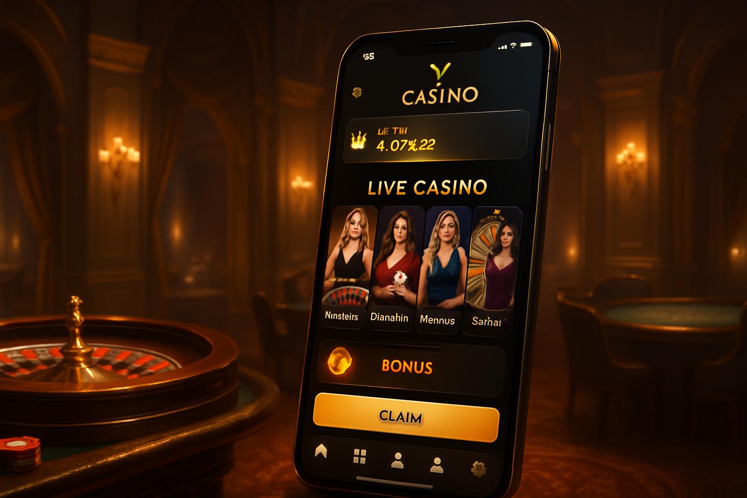 Mobile live casino lobby